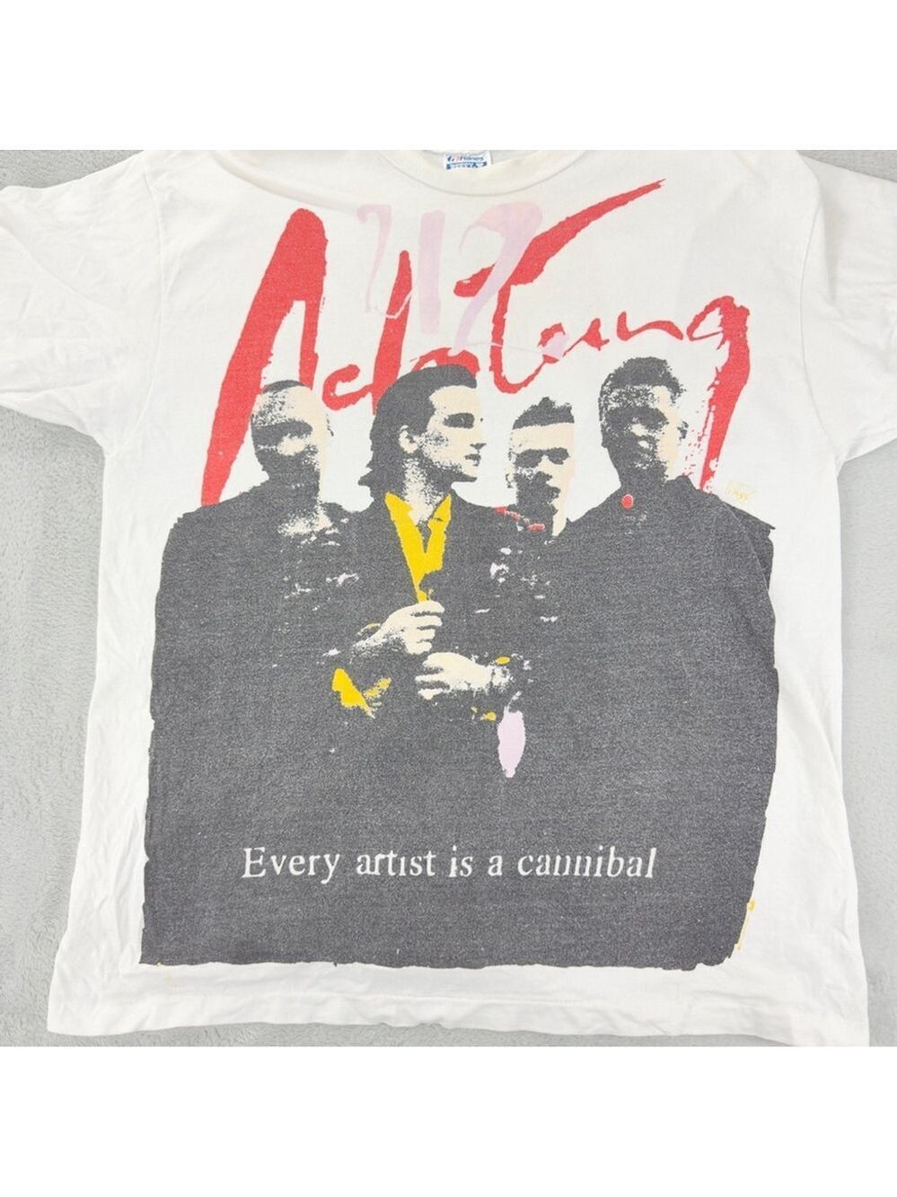 VTG U2 Men Sz XL 1990s Achtung Baby Zoo Every Artist is a Cannibal Single Stitch - Picture 10 of 12